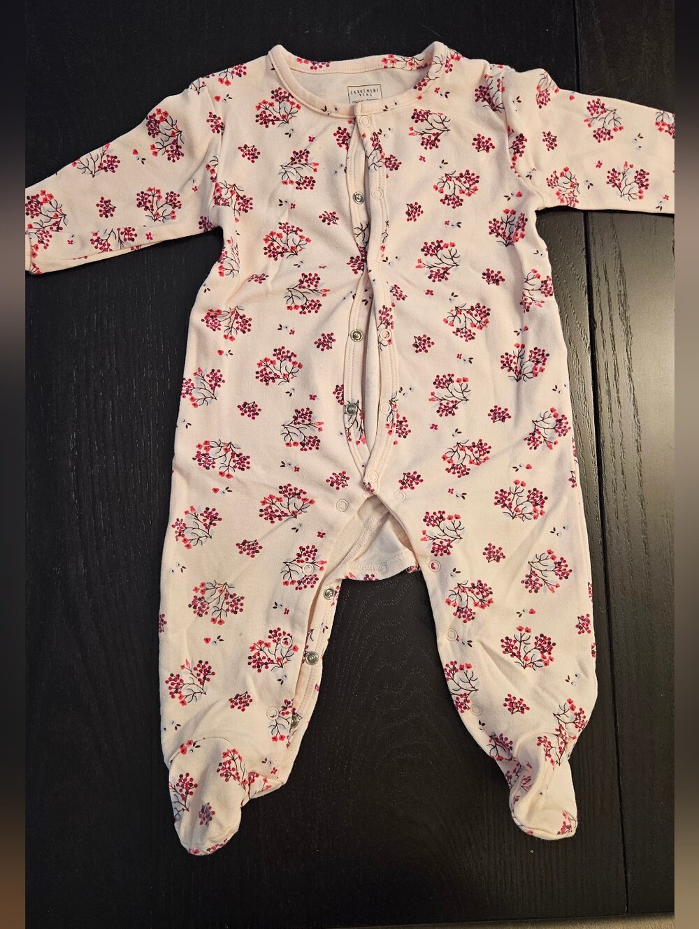 Light Pink Floral Button-Front Bodysuit